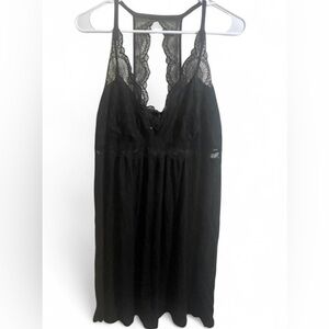 Thalia Sodi Black Lace Chemise Babydoll Dress Top